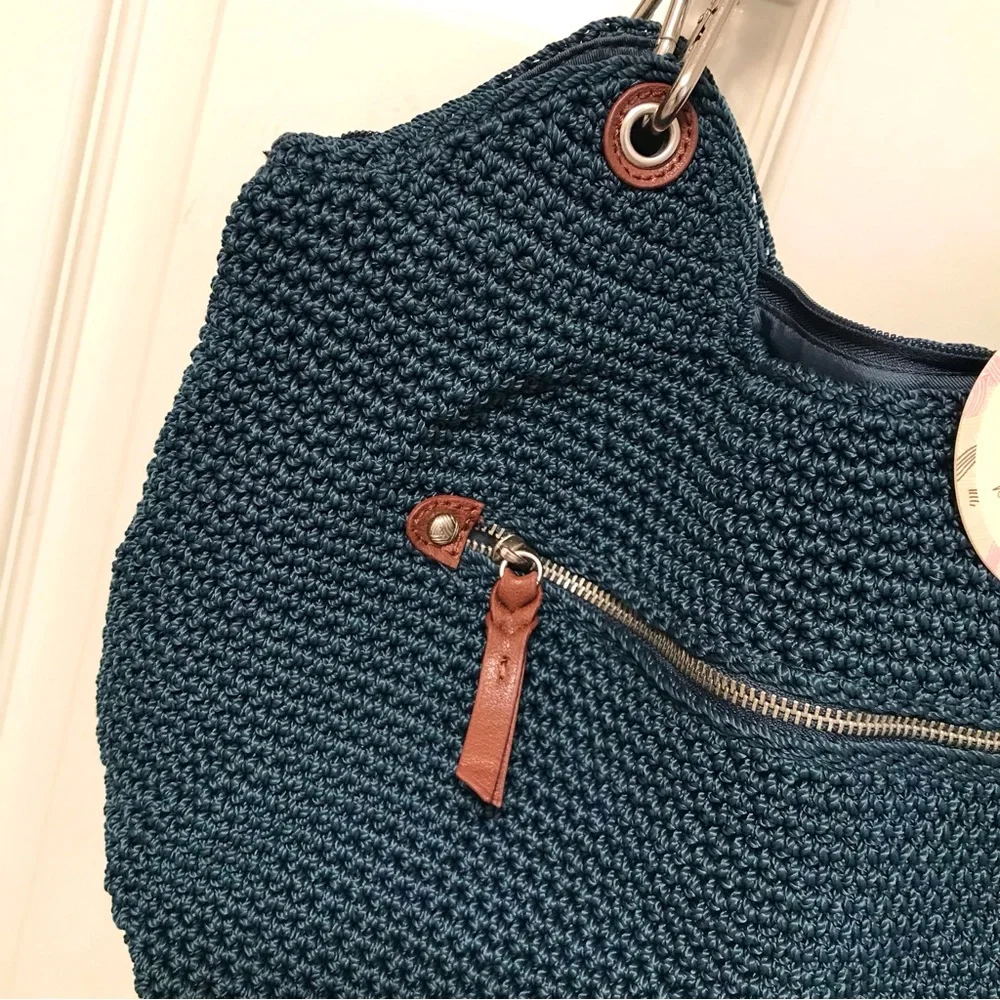 The Sak Indio Crochet Handbag Vintage Blue NWT